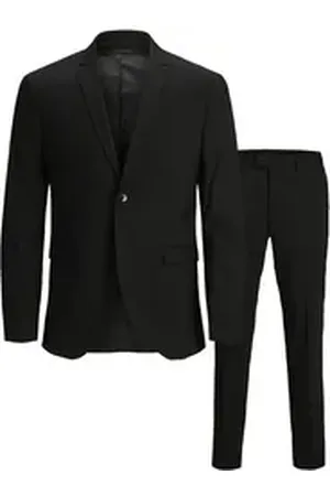 JACK & JONES Anzug JPRCOSTA SUIT (Set, 2-tlg) mit fallendem Revers schwarz 46