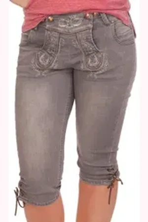 hangOwear Trachtenjeans Trachtenjeans Damen - BEA - grau grau 30
