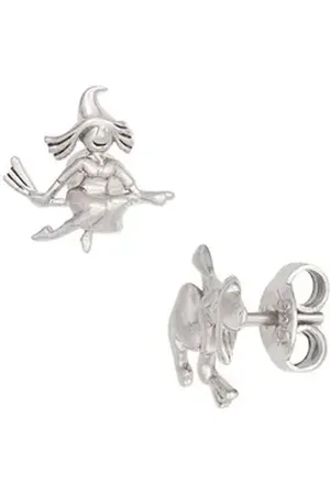 Jobo Paar Ohrstecker Hexe, 925 Silber silberfarben