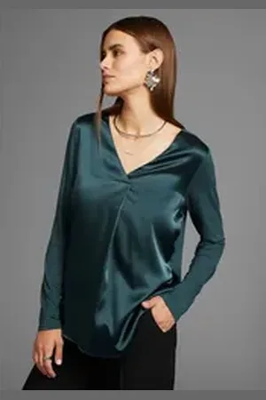 Daniel Hechter Shirtbluse mit V-Ausschnitt grün 40