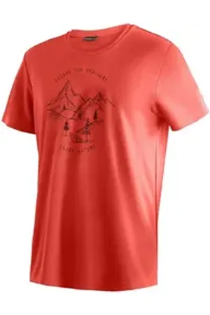 Maier Sports T-Shirt Dieter Print Herren Funktionsshirt, Freizeitshirt mit Aufdruck, Regular Fit rot 5XL