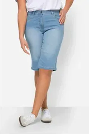 Angel of Style Angel of Style Regular-fit-Jeans Jeansbermuda Berry Stretchkomfort 5-Pocket blau|grün 56