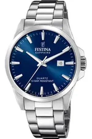 Festina Quarzuhr Herren-Uhr Swiss Made Blau Quarz Edelstahl-Armband F20024/3