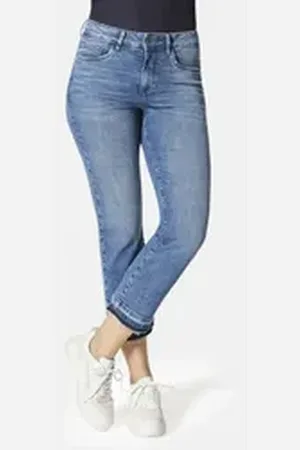 Stooker Women WOMEN 5-Pocket-Jeans California Straight Fit Cropped Straight Fit Cropped Casual Clean Wash Denim Jeans für Damen blau 36
