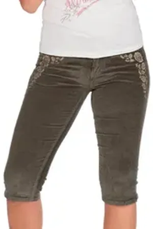 MARJO Trachtenjeans Trachtenhose Damen - COLEEN KB - moos 38