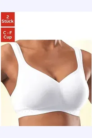 Petite Fleur Soft-BH (Packung, 2 Stück) ohne Bügel aus sanfter Baumwolle weiß 110
