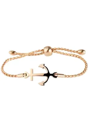Akzent Armband Inia Kordelarmband aus Edelstahl, silberfarbig, 22,5 cm (Einzeln), Damen Armband braun