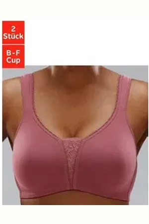 Petite Fleur Soft-BH (Packung, 2 Stück) ohne Bügel mit Spitzen-Details rosa 100