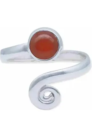 mantraroma Silberring (Ring mit Schmuckbeutel), Damenring aus 925er Silber orange