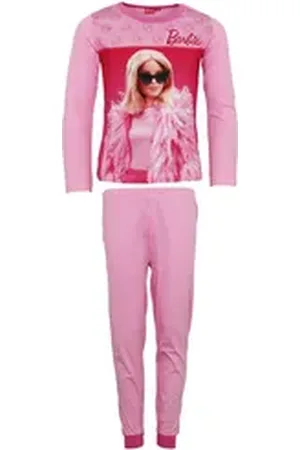 Barbie Schlafanzug Kinder Mädchen Pyjama Shirt Hose Gr. 98 bis 128, Baumwolle rosa 104
