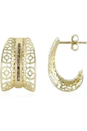 Cavill Ohrring-Set Schicke 0,198ct Schokolade Diamant 9K Gold Ohrringe (2-tlg) braun|gelb