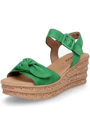 Gabor Damen Plateau Keilsandalette grün Sandale grün 39 EU