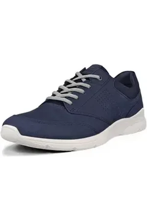 Ecco IRVING Sneaker mit weißer Laufsohle, Freizeitschuh, Halbschuh, Schnürschuh blau 40 EU