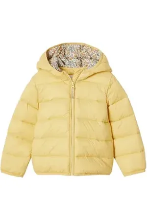 Vertbaudet Steppjacke Mädchen Light-Steppjacke mit Kapuze gelb 122