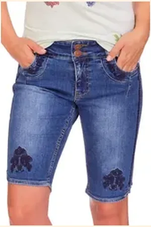 hangOwear Trachtenjeans Trachtenjeans Damen - HENDRINA BERMUDA - denim 34