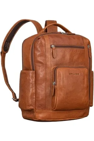 STILORD Notebookrucksack "Archibald" Lederrucksack mit Laptop-Fach 15,6 Zoll Damen und Herren braun