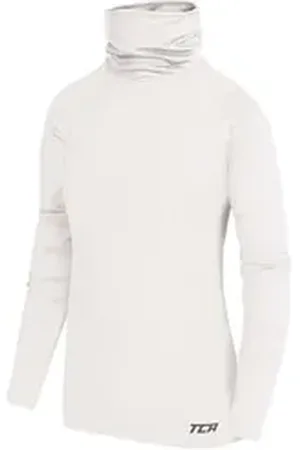 TCA Trainingsshirt Mädchen Warm-Up Trichterkragen Thermo Lauf Oberteil - Weiss, XLY (1-tlg) weiß 12-14 Jahre