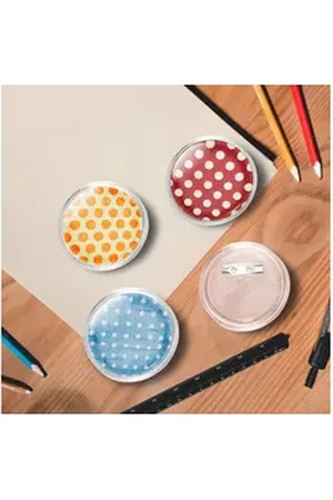 vidaXL Anstecknadel Set, Button-Set mit Anstecknadel 100 Stk. Acryl 58 mm