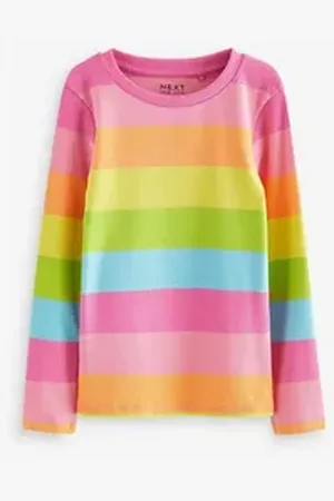 Next Langarmshirt Geripptes, langärmeliges Oberteil, 1er-Pack (1-tlg) rosa 164 (14 J.)