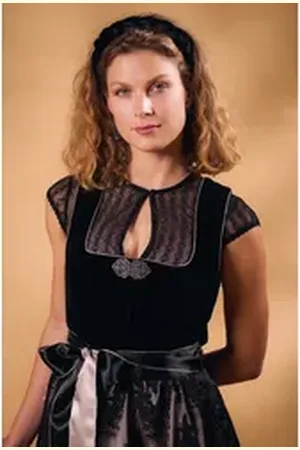 MARJO Dirndl Samt Dirndl 2tlg. - MADITA - schwarz/macchiato schwarz 48