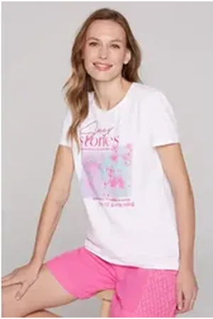 Soccx Rundhalsshirt mit Turn-Up-Ärmel weiß S