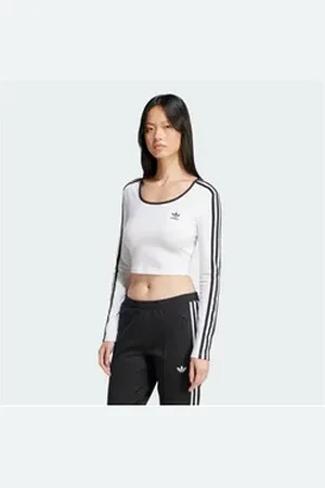 adidas Originals Sporttasche ADICOLOR 3-STREIFEN CROP LONGSLEEVE weiß M
