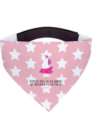 Mr. & Mrs. Panda Hundefliege Einhorn Ballerina - Rot Pastell - Geschenk, Feiern, Einhorn Deko, Uni, Polyester rot S | 22.5 cm x 22.5 cm