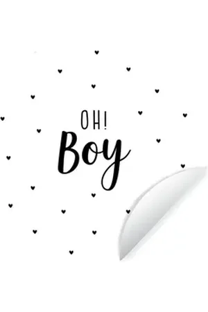 MuchoWow Wandsticker Zitate - Kind - Jungen - Oh! Junge - Sprichwörter (1 St), Selbstklebende Runde Vliestapete, Wohnzimmer, 140x140 cm bunt 140 cm x 140 cm x 0.1 cm