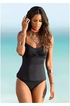 QS by s.Oliver Bügel-Tankini-Top Spain, mit Wickeloptik schwarz 44