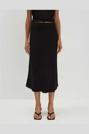 Someday Midirock ODINI LINEN mit moderner Eleganz schwarz 40