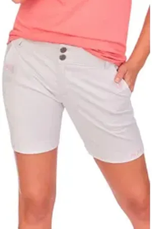 Piz Palü Outdoorbluse Wanderhose kurz Damen - HALBLECH - eisgrau, taubenblau grau 44