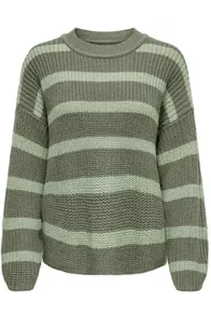 JACQUELINE DE YONG Strickpullover Gestreifter Strick Pullover Rundhals JDYJUSTY JDYJUSTY L/S STRIPE PULLOVER KNT NOOS grün|schwarz S