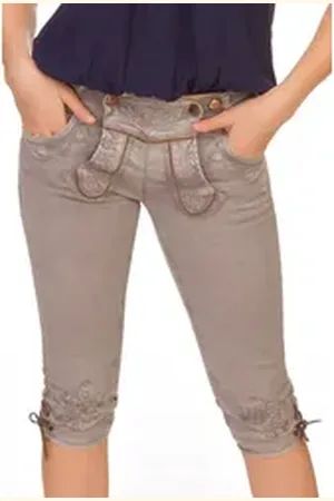 hangOwear Trachtenjeans Trachtenjeans Damen - OVIDA KB - schwarz, hellgrau grau 38