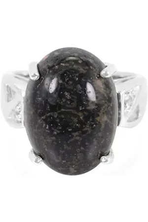 Cavill Silberring Mexikanischer Leopardenfell Opal & Weißer Topas Silber Ring, 11,83ct (1-tlg) beige|silberfarben