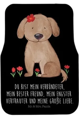 Mr. & Mrs. Panda Fußmatte Hund Dame - Schwarz - Geschenk, Hunderasse, Hunde, Frauchen, flauschi, Höhe: 63 mm schwarz