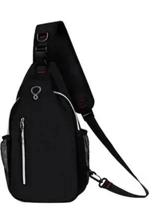 TAN.TOMI Schultertasche Sling Schulter brusttasche Herren Sling Bag Herren, Brusttasche, Canvas Brusttasche mit Verstellbaren Schultergurten schwarz