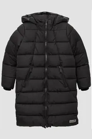 QS by s.Oliver Funktionsmantel Warmer Mantel im Loose Fit mit Zwei-Wege-Zipper Logo schwarz S