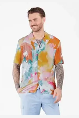 Key Largo Kurzarmhemd MSH KLCARACAS 1/2 patterned (1-tlg) bunt XXL