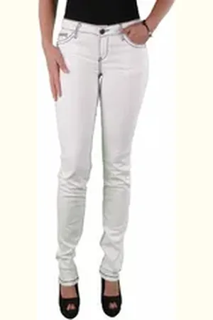 Cipo & Baxx Regular-fit-Jeans Damen Designer Jeans Hose CBW-0609 weiß
