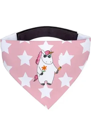 Mr. & Mrs. Panda Hundefliege Einhorn Woodstock - Rot Pastell - Geschenk, Alkohol, Party, Halstuch, Polyester rot L | 33 cm x 33 cm