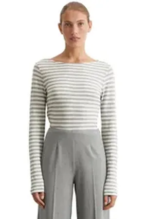 Marc O’ Polo Langarmshirt im schönen Streifenmuster braun XL