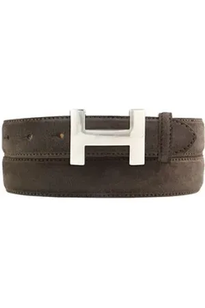 BELTINGER Ledergürtel Damen-Gürtel HELEN aus Veloursleder 3,0 cm - Velour-Ledergürtel für Da (1-St) braun|silberfarben 115 cm (Gesamtlänge 130 cm)