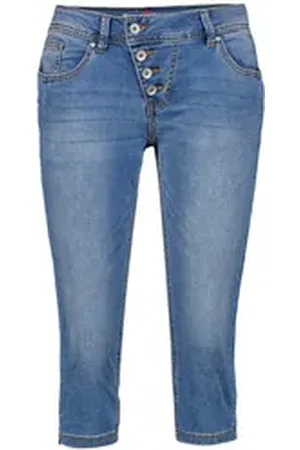 Buena Vista 5-Pocket-Jeans Damen Jeans MALIBU CAPRI (1-tlg) blau XL