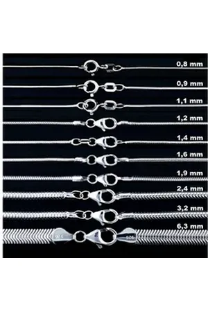 HOPLO Schlangenkette Silberkette Schlangenkette Länge 40cm - Breite 1,4mm - 925 Silber, Made in Germany silberfarben 40 cm Damenkette eng | 1.4 mm