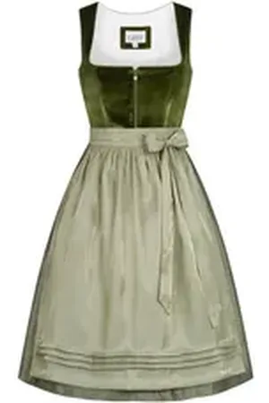 Nübler Trachtenkleid Midi Dirndl Kamila in Grün von grün 34