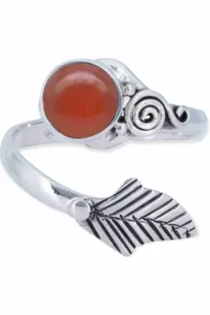 mantraroma Silberring (Ring mit Schmuckbeutel), Damenring aus 925er Silber orange