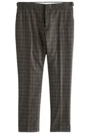Roy Robson Next Anzughose Slim Fit angeraute Anzughose mit Karomuster (1-tlg) braun 30
