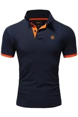 Soul Star Poloshirt MPROUND Herren Kurzarm T-Shirt Polo Hemd blau|orange XL