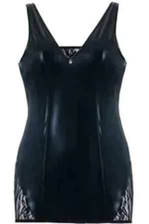 Andalea Babydollkleid Schwarzes Wetlook Chemise SB/1002 Sexy Base Kollektion by schwarz 38/40