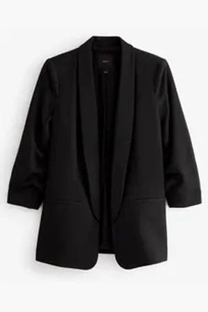 Next Jackenblazer Legerer Blazer mit gerafften Ärmeln, Petite (1-tlg) schwarz 23 (GB: 18 Petite)